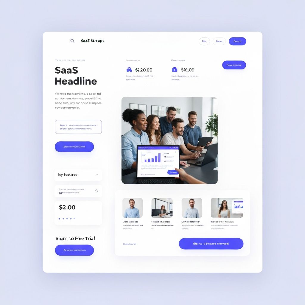 صفحة هبوط منتج SaaS